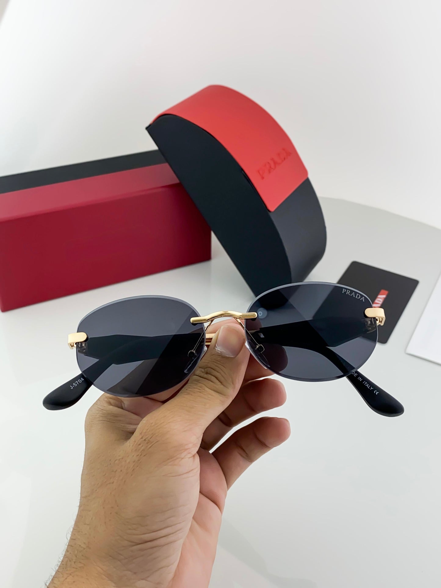Prada Inspired Rimless Premium Sunglasses