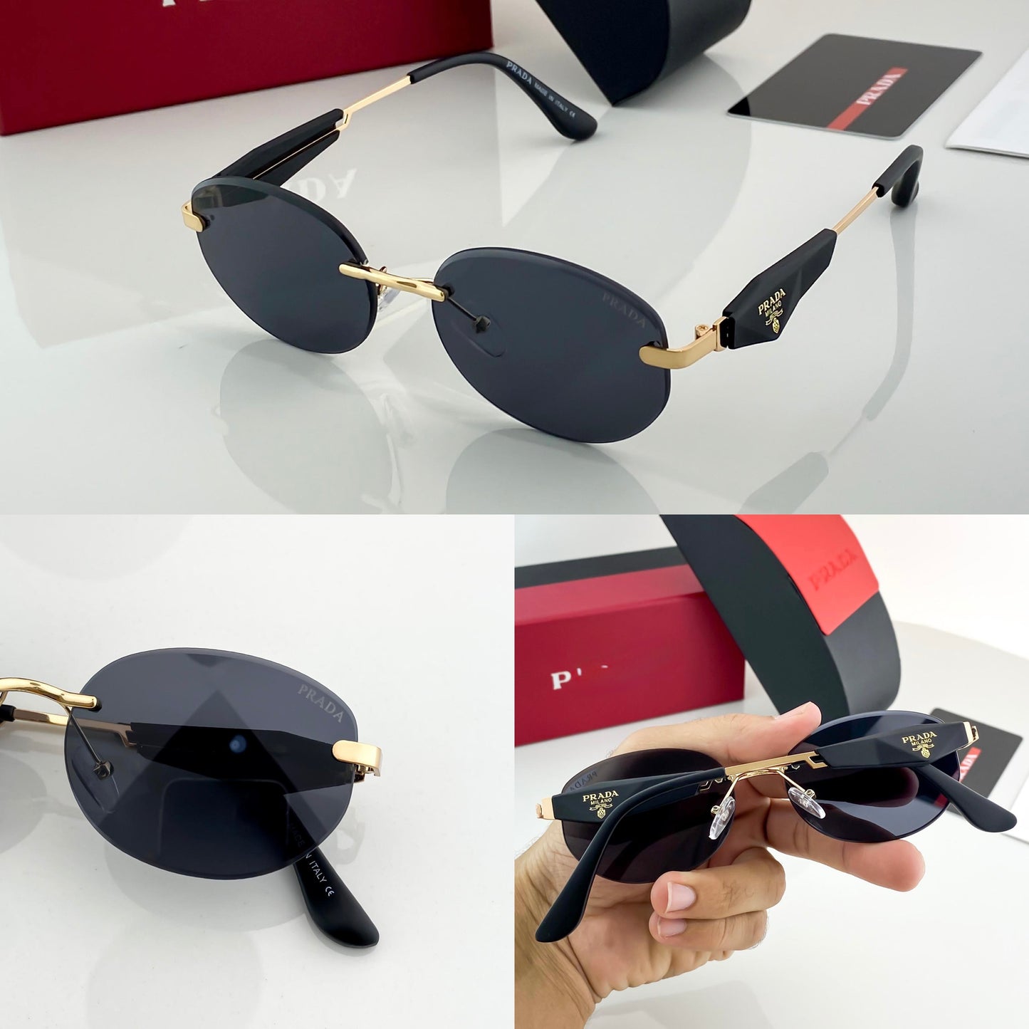 Prada Inspired Rimless Premium Sunglasses