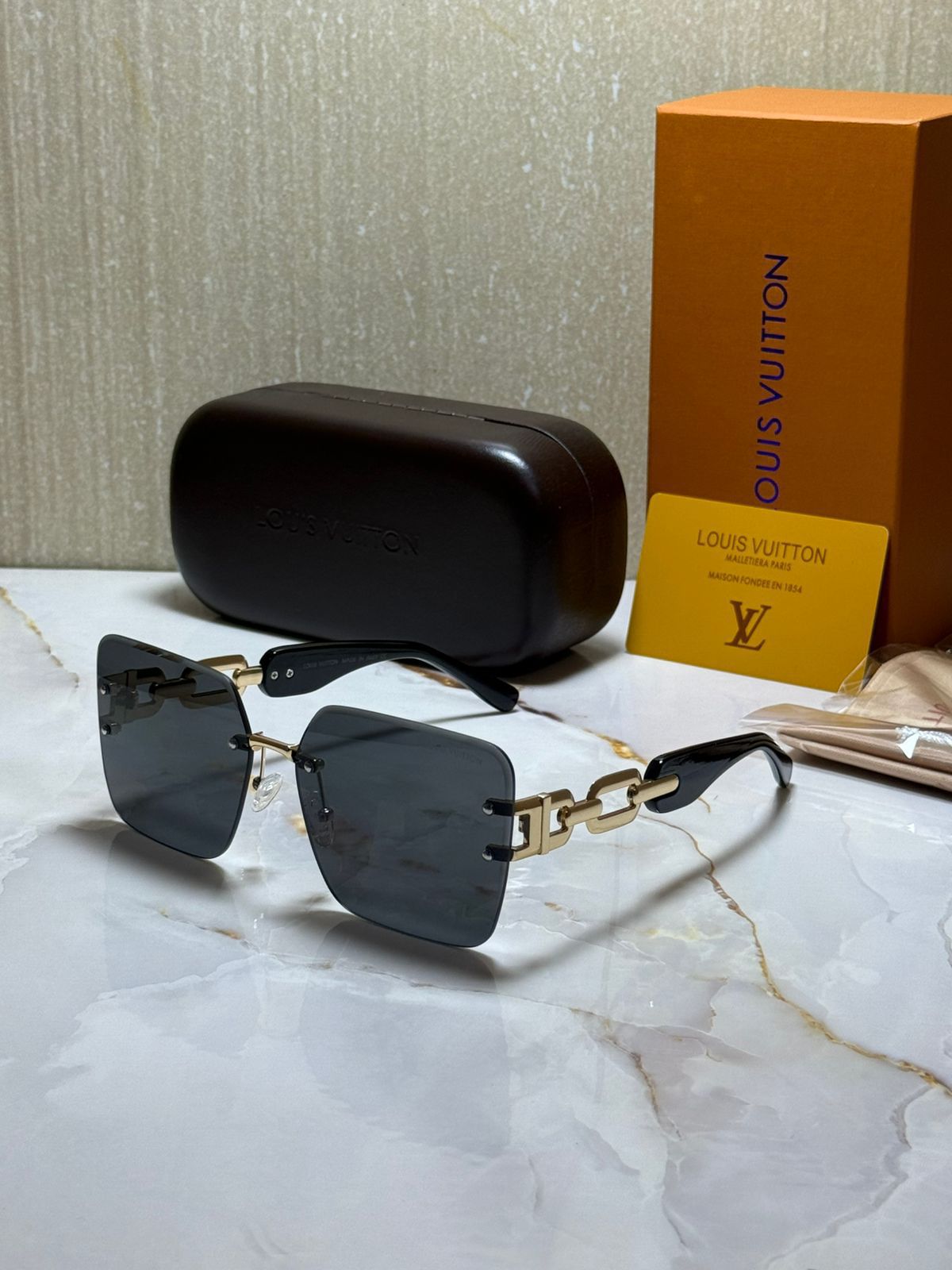LV Inspired Rimless Sunglasses for Women – Luxury Fashion Eyewear
