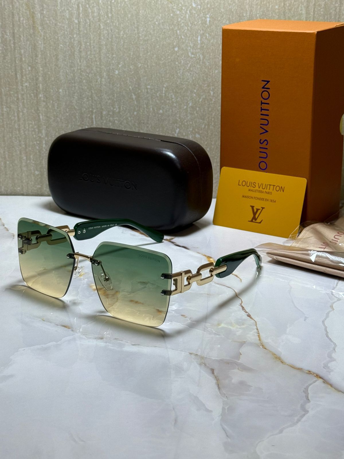 LV Inspired Rimless Sunglasses for Women – Luxury Fashion Eyewear