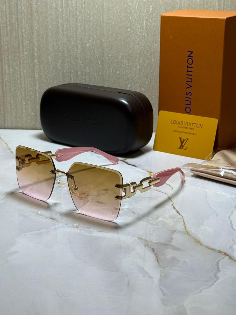 LV Inspired Rimless Sunglasses for Women – Luxury Fashion Eyewear